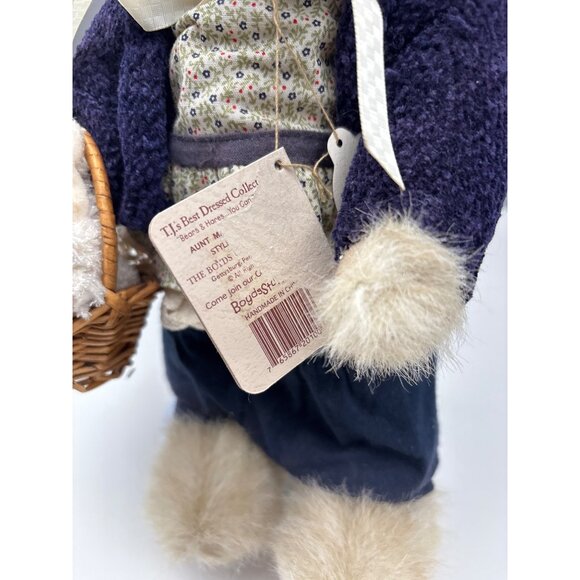 Boyds Bears Aunt Mabel Plush W/ Snowy Rabbit Basket Collectible Stuffed Toy 13” - Picture 3 of 9